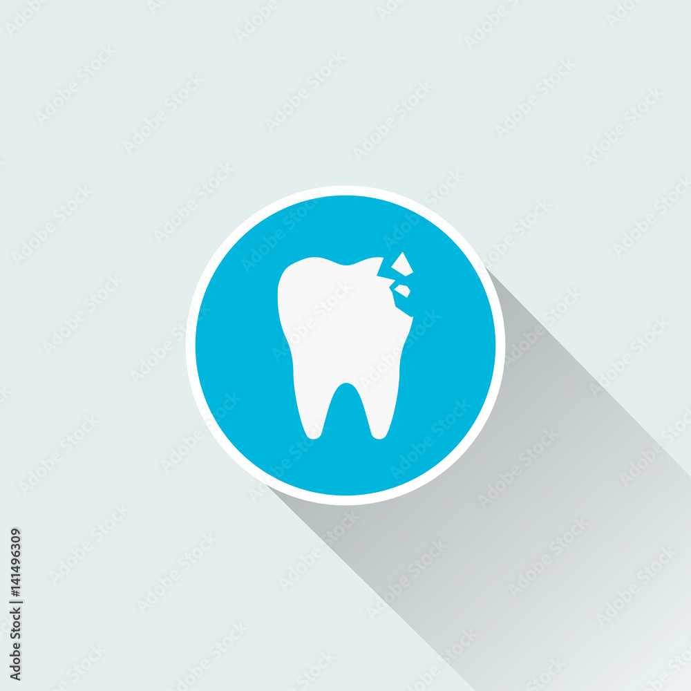 flat damaged tooth icon flat damaged tooth icon