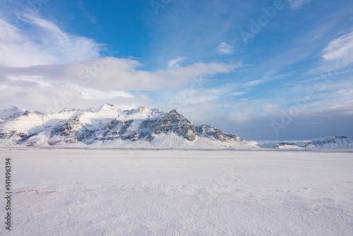 Icelandic landscape in wintertime in a beautiful sunlight - March 2017