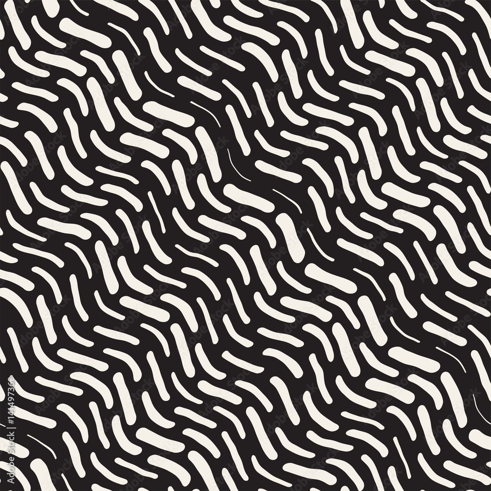 Abstract Background With Rounded brush strokes. Doodle Vector Seamless Pattern.