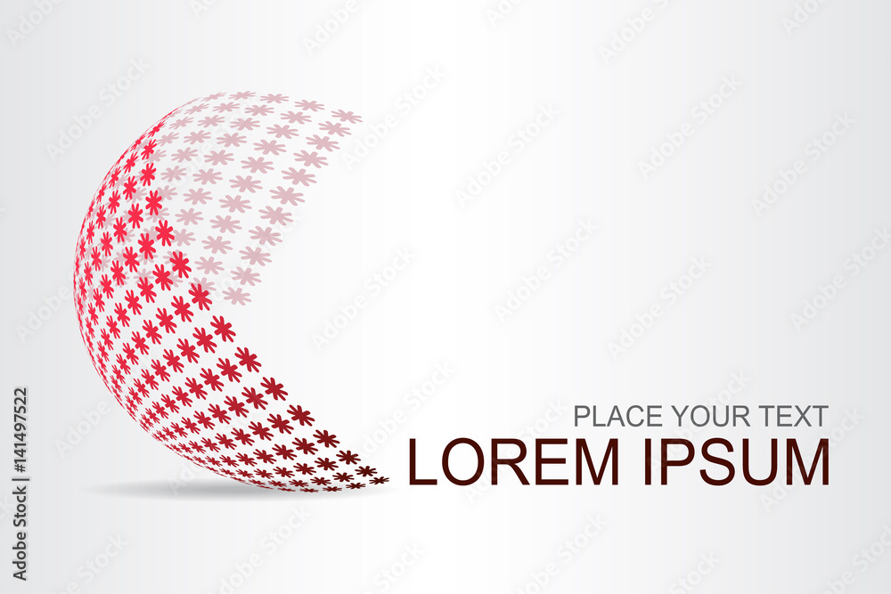 Logo stylized spherical surface with abstract shapes Logo stylized spherical surface with abstract shapes