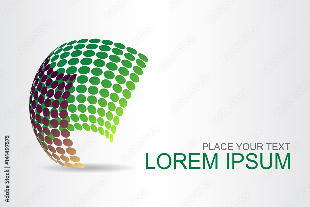 Logo stylized spherical surface with abstract shapes Logo stylized spherical surface with abstract shapes