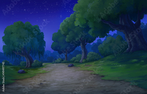 Fototapeta Naklejka Na Ścianę i Meble -  background for jungle at  nighttime