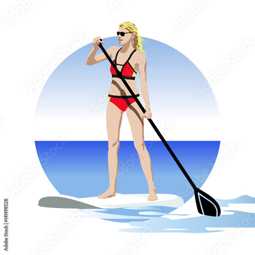 Stand up paddle on the sea