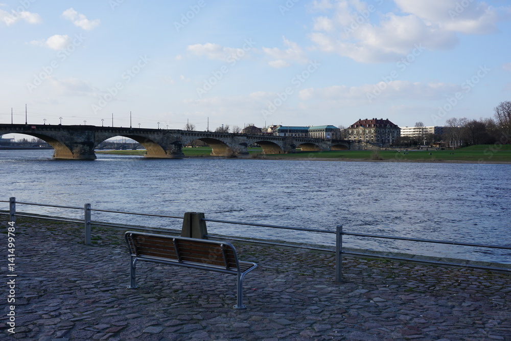 view off dresden and the elbe