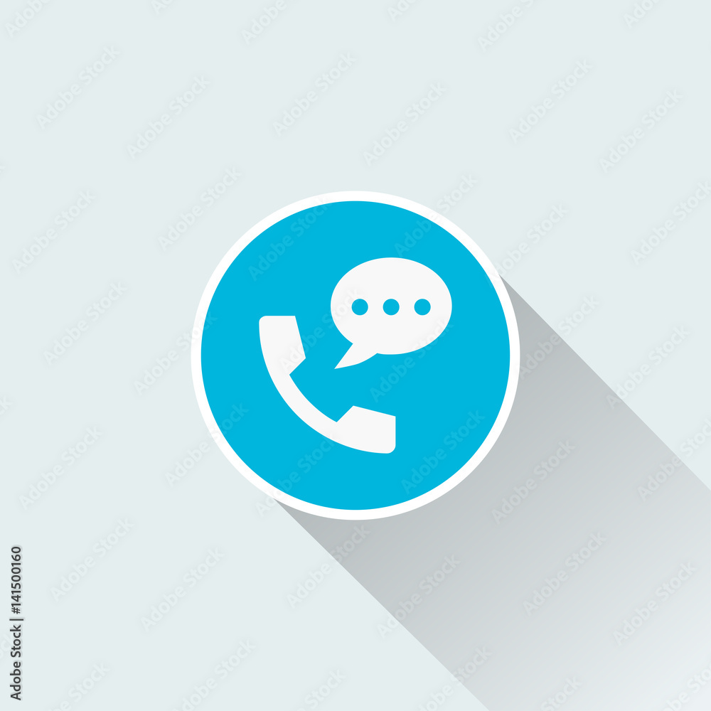 Flat telephone receiver icon Flat telephone receiver icon