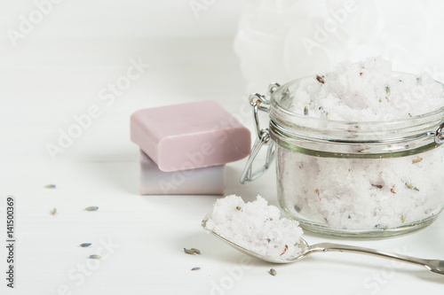 Handmade Lavender Scrub With Coconut Oil. Lavender Tonic. Toiletries, Spa Set.