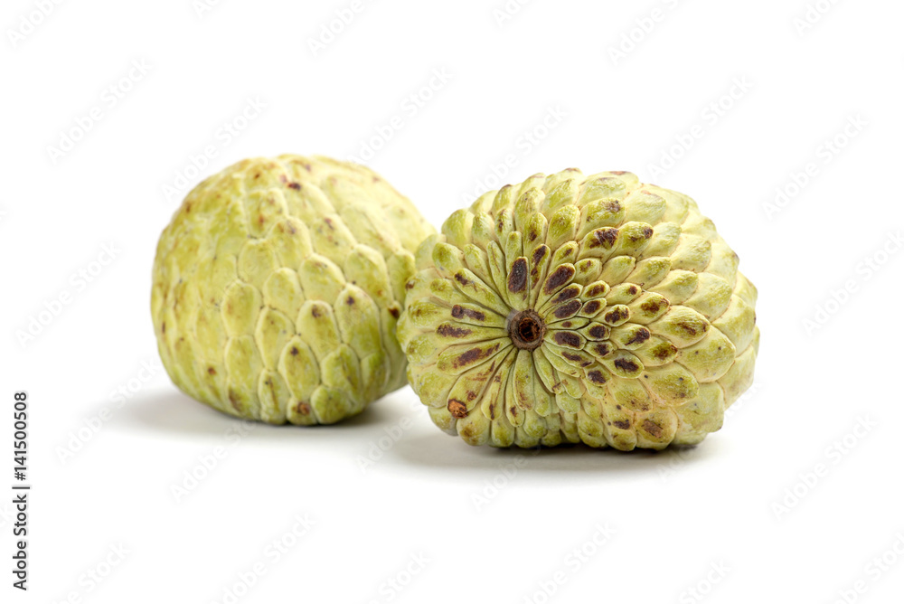Custard apple. Indian fruit. Isolated on white Custard apple. Indian fruit. Isolated on white
