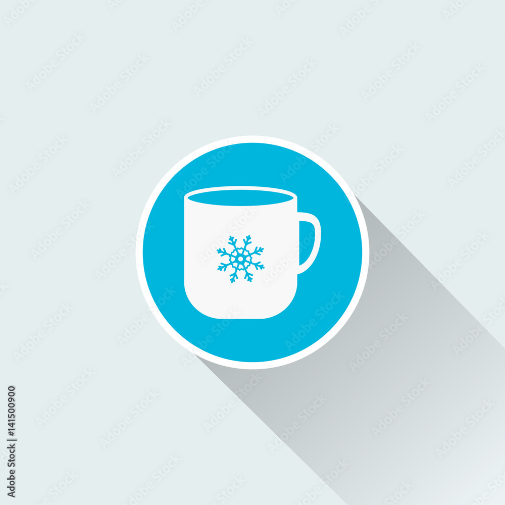 coffee mug icon with long shadow coffee mug icon with long shadow