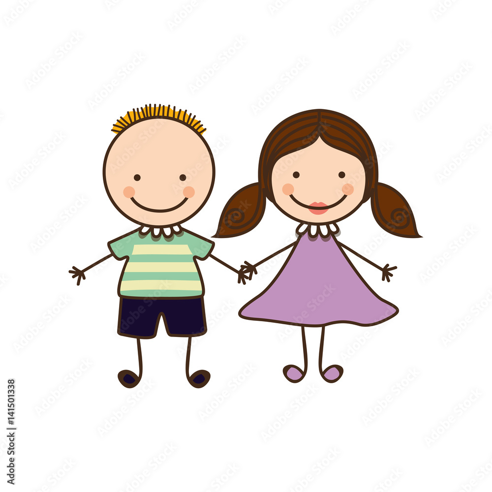 couple boy and girl cartoons icon, vector illustration design couple boy and girl cartoons icon, vector illustration design