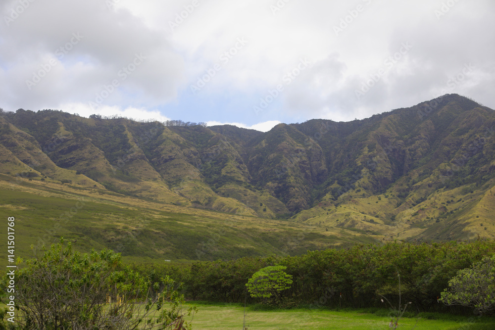 Volcanic landscape Oahu Hawaii