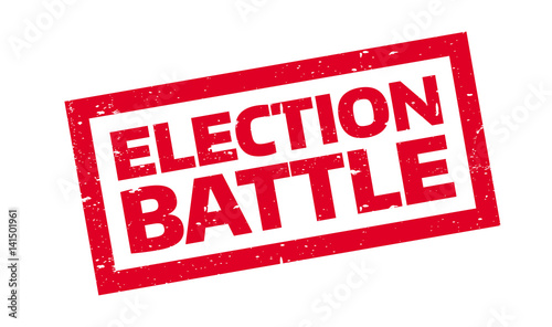 Election Battle rubber stamp. Grunge design with dust scratches. Effects can be easily removed for a clean, crisp look. Color is easily changed.
