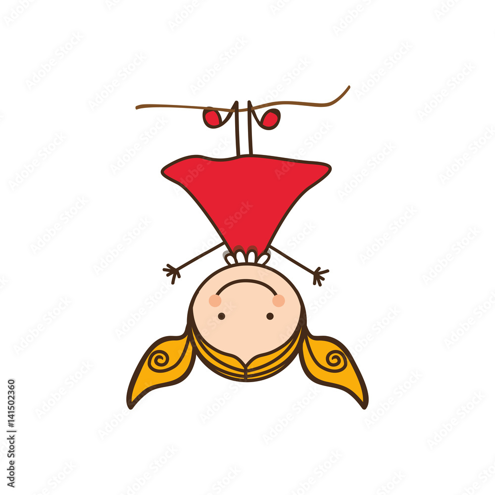 happy girl play in the horizontal bar, vector illustration design
