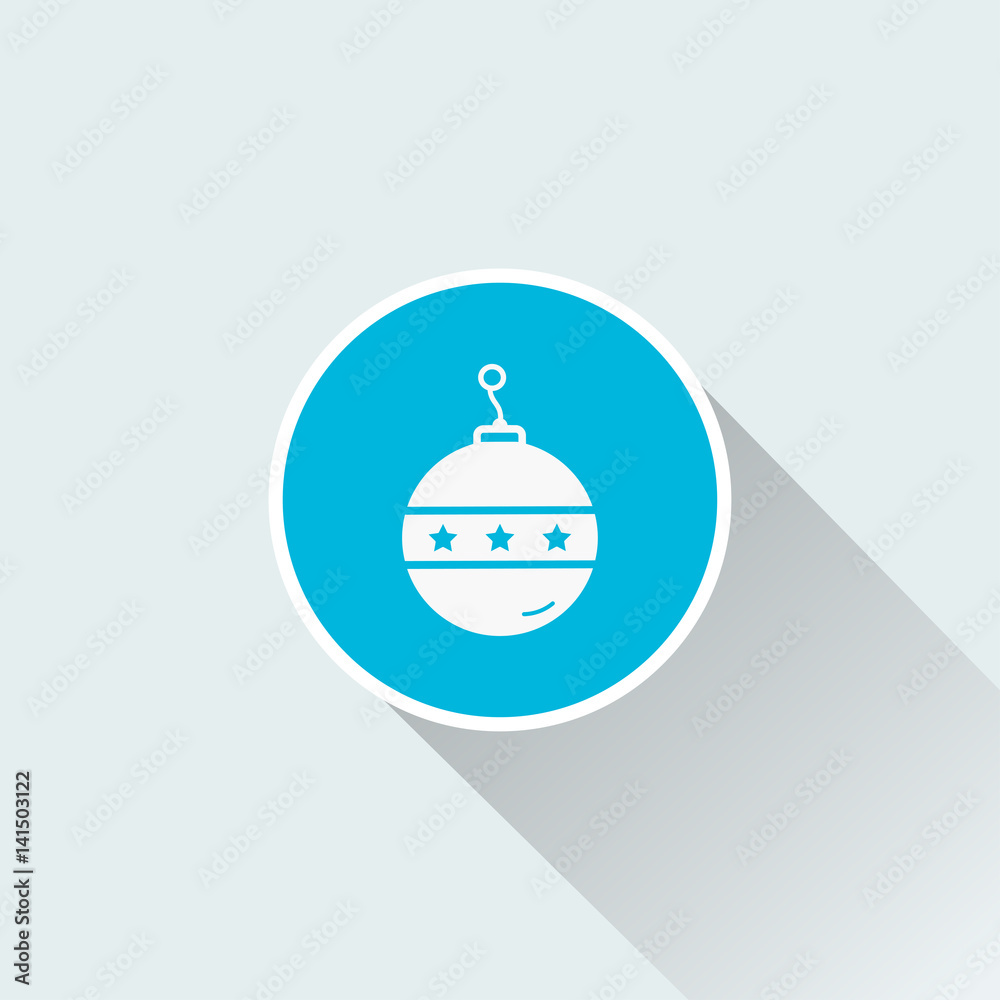 christmas Bauble icon with long shadow christmas Bauble icon with long shadow