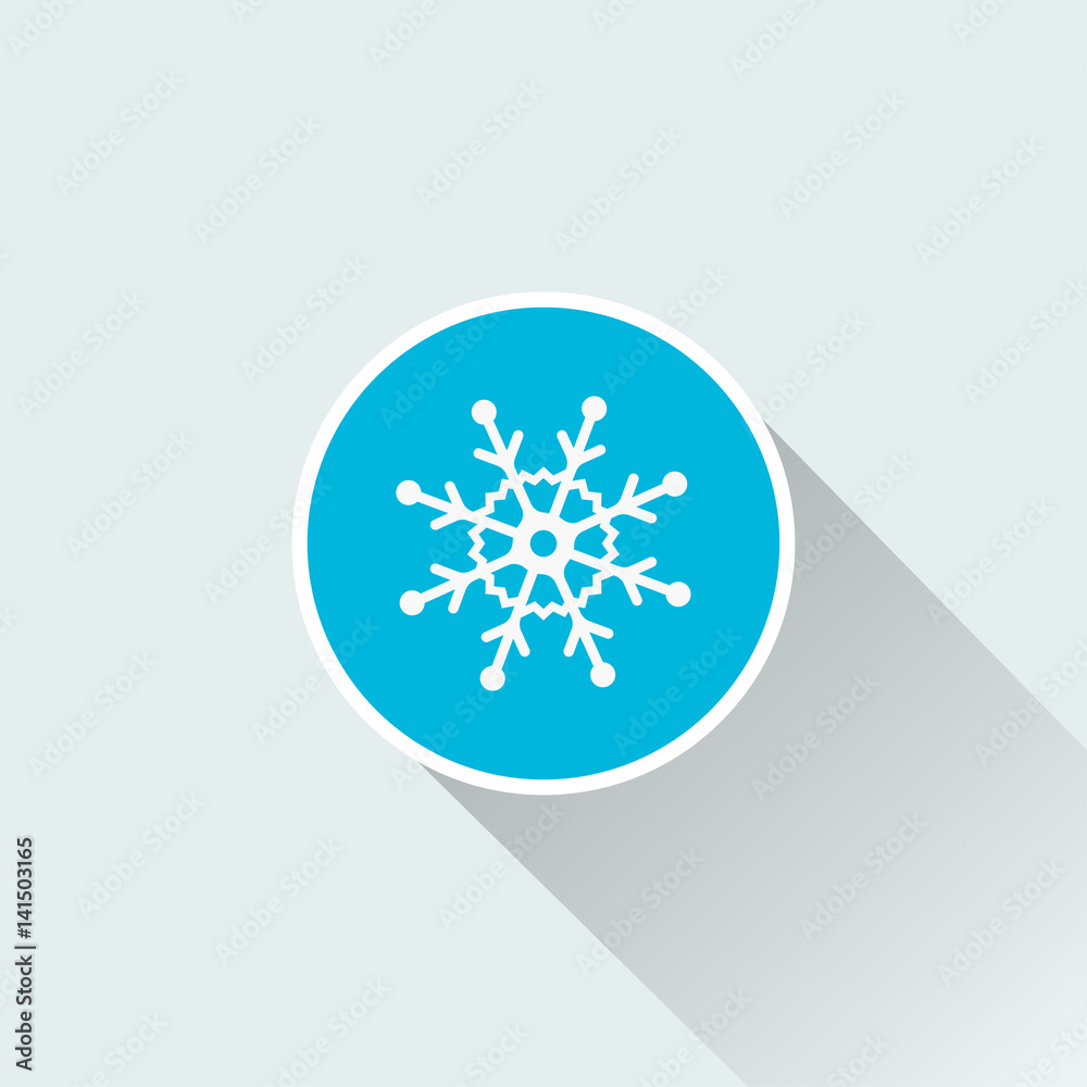 snowflake icon with long shadow snowflake icon with long shadow