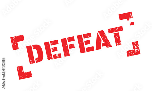 Defeat rubber stamp. Grunge design with dust scratches. Effects can be easily removed for a clean, crisp look. Color is easily changed.