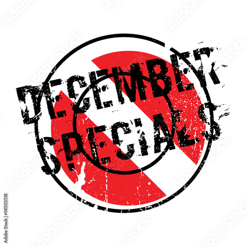 December Specials rubber stamp. Grunge design with dust scratches. Effects can be easily removed for a clean, crisp look. Color is easily changed.