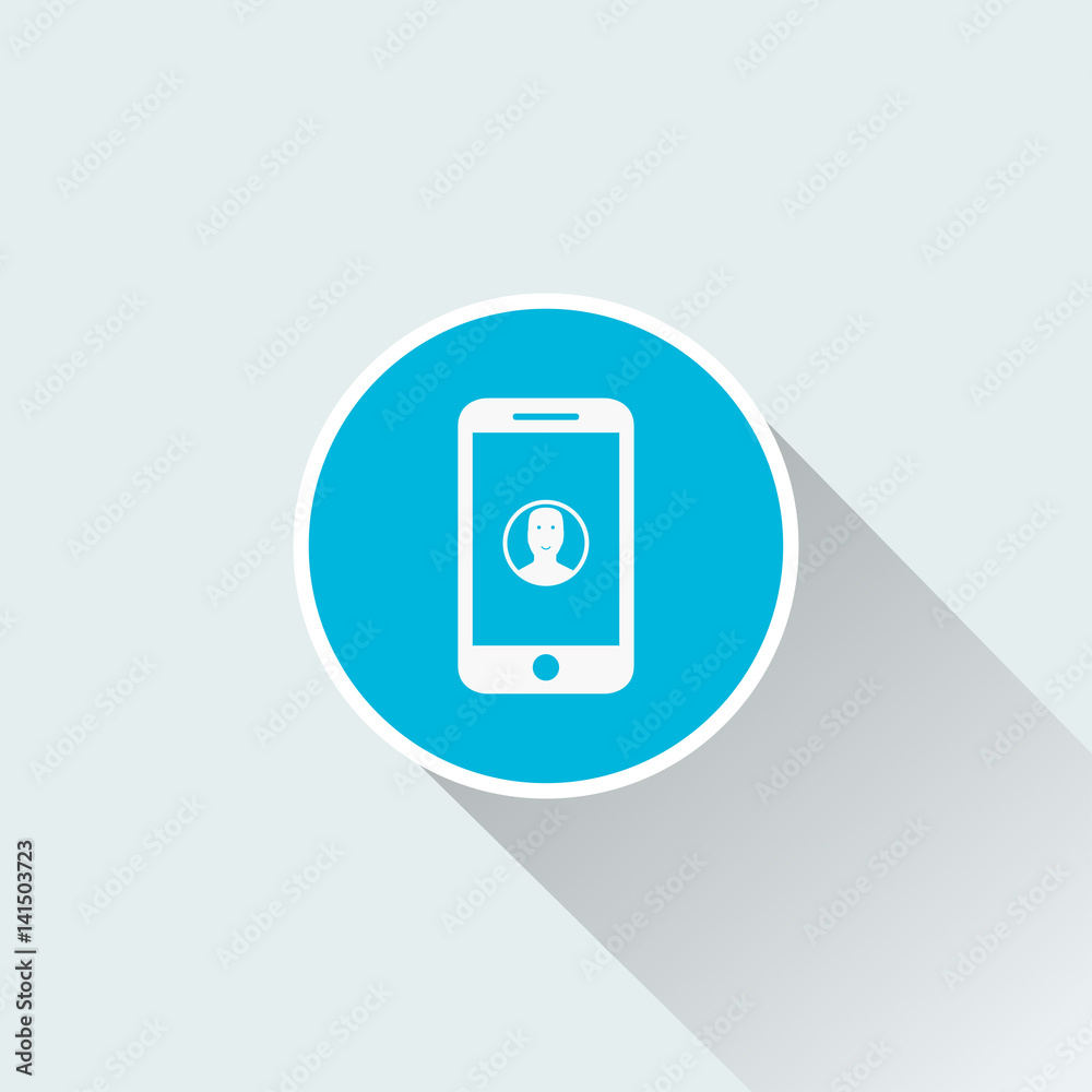 flat smartphone icon with person flat smartphone icon with person