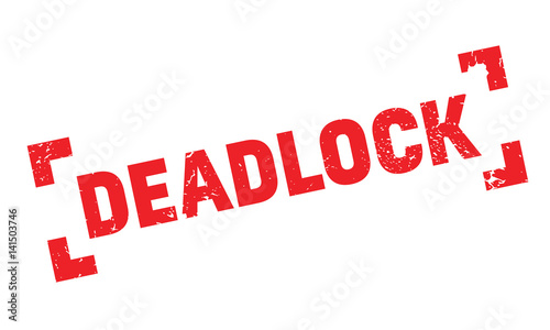 Deadlock rubber stamp. Grunge design with dust scratches. Effects can be easily removed for a clean, crisp look. Color is easily changed.