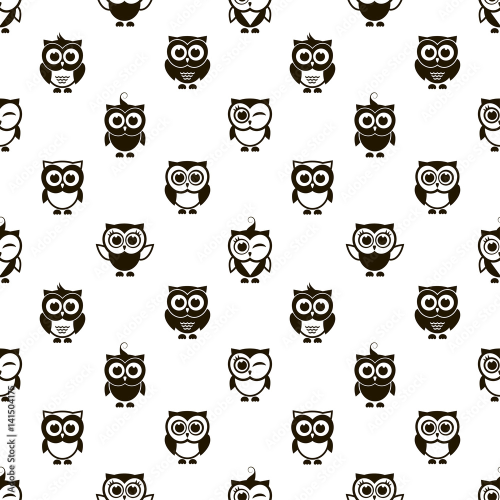 pattern with black owls pattern with black owls