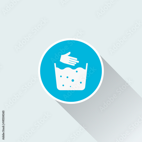 hand washing icon with long shadow