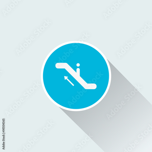 Escalator icon with long shadow