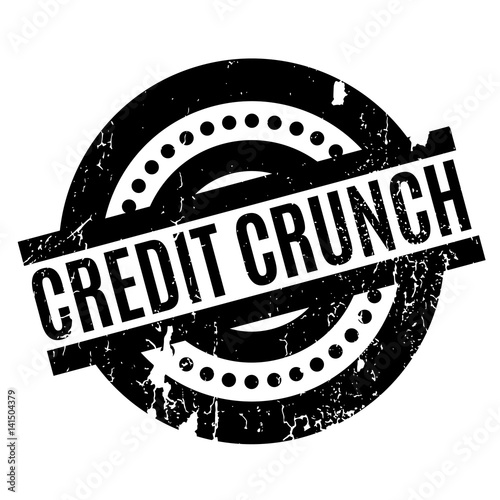 Credit Crunch rubber stamp. Grunge design with dust scratches. Effects can be easily removed for a clean, crisp look. Color is easily changed.
