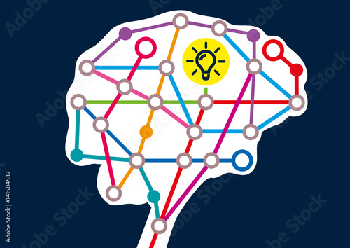 idée - cerveau - ampoule - créativité - réseau - connexions