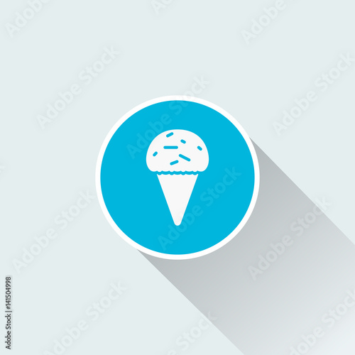 ice cream icon with long shadow