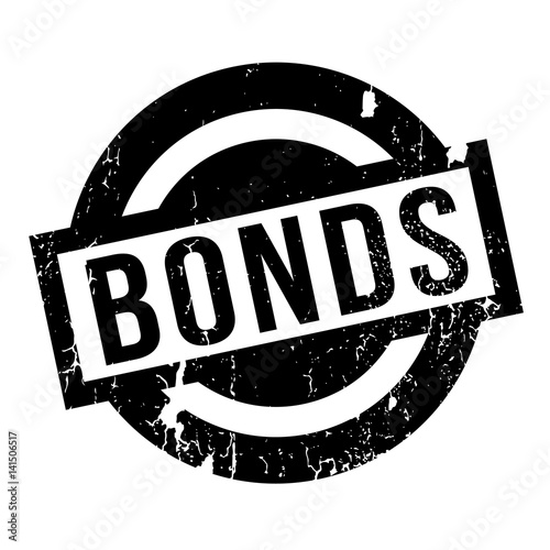 Bonds rubber stamp. Grunge design with dust scratches. Effects can be easily removed for a clean, crisp look. Color is easily changed.