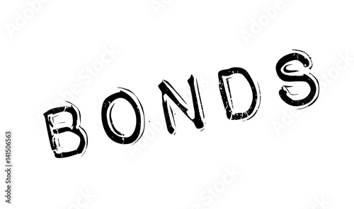 Bonds rubber stamp. Grunge design with dust scratches. Effects can be easily removed for a clean, crisp look. Color is easily changed.