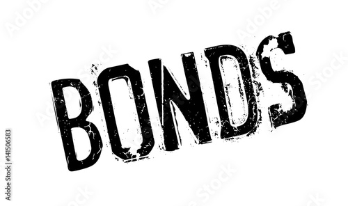Bonds rubber stamp. Grunge design with dust scratches. Effects can be easily removed for a clean, crisp look. Color is easily changed.