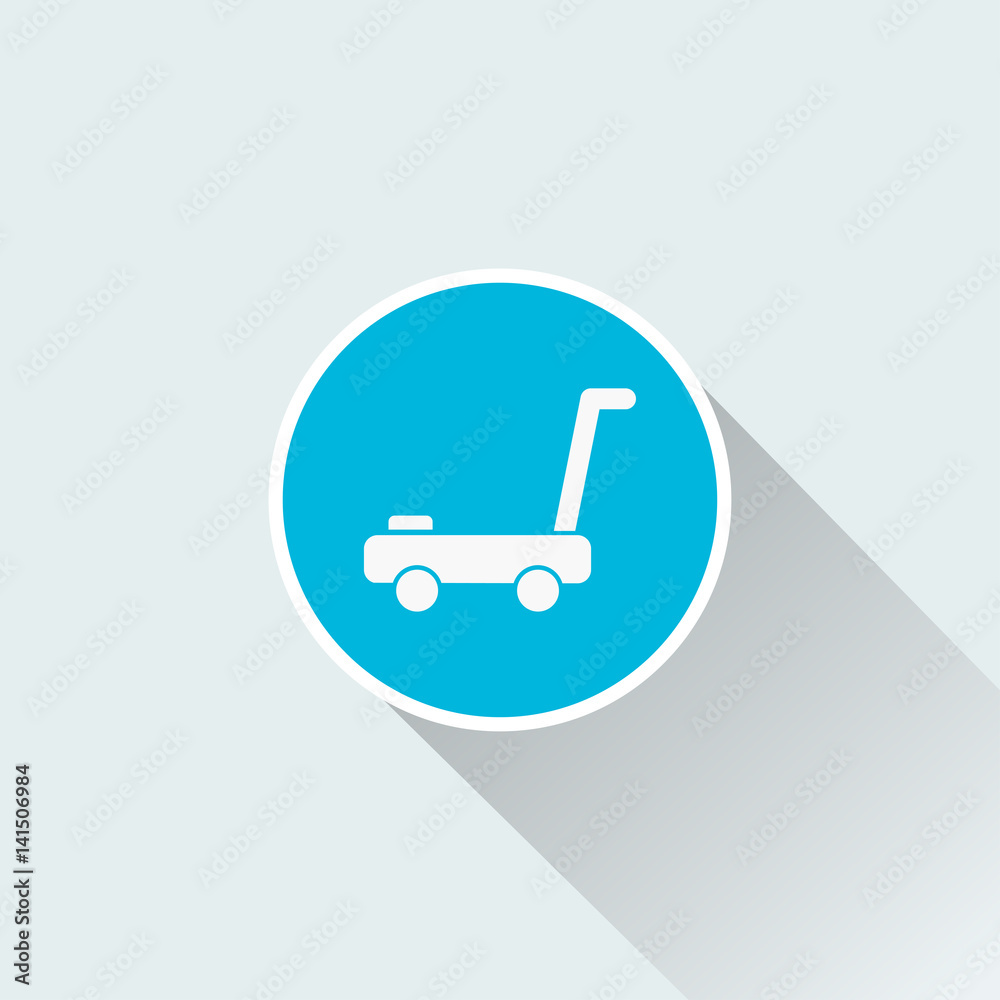 Lawn mower icon with long shadow Lawn mower icon with long shadow