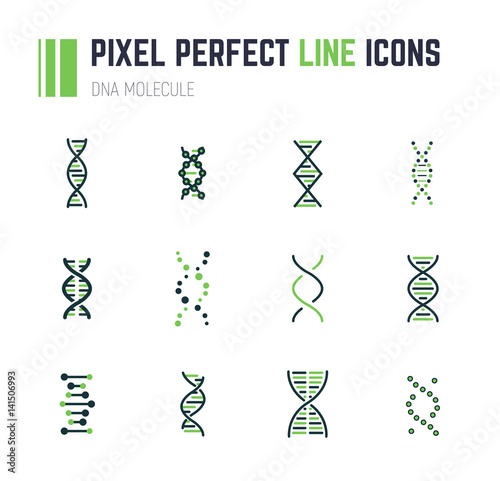 DNA molecule icon set