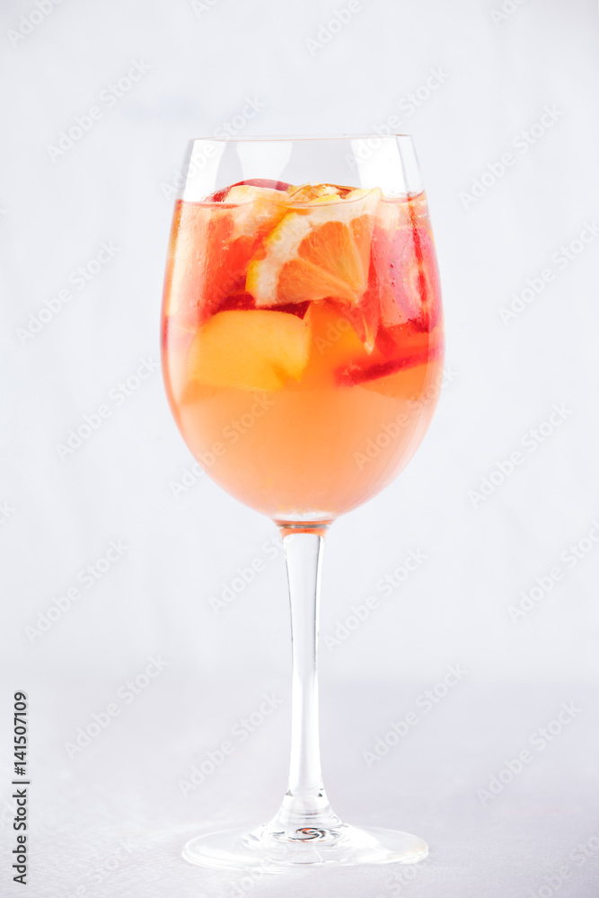 Apple lemonade with oranges and strawberries Apple lemonade with oranges and strawberries