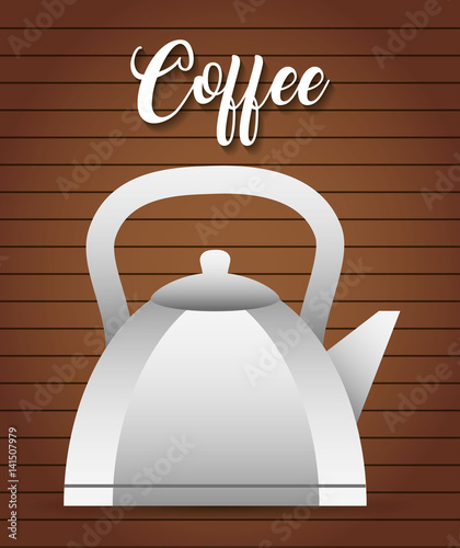 coffee pot icon over brown background. colorful design. vector illustration