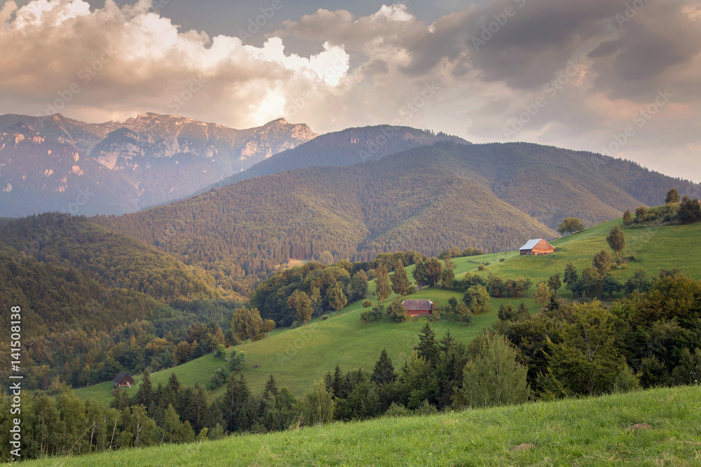 Traditional romanian scenic, in Carpathian Mountains