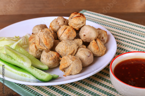grilled meatball with spicy tamarind sauce