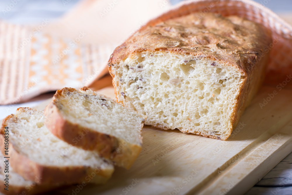 Wheat homemade fresh bread with seeds Wheat homemade fresh bread with seeds