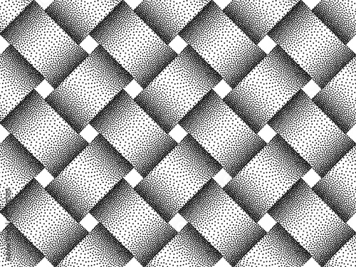 Vector seamless pattern of woven bars. Stipple texture.