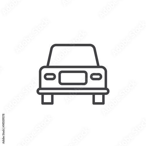 Car, vehicle line icon, outline vector sign, linear style pictogram isolated on white. Symbol, logo illustration. Editable stroke. Pixel perfect
