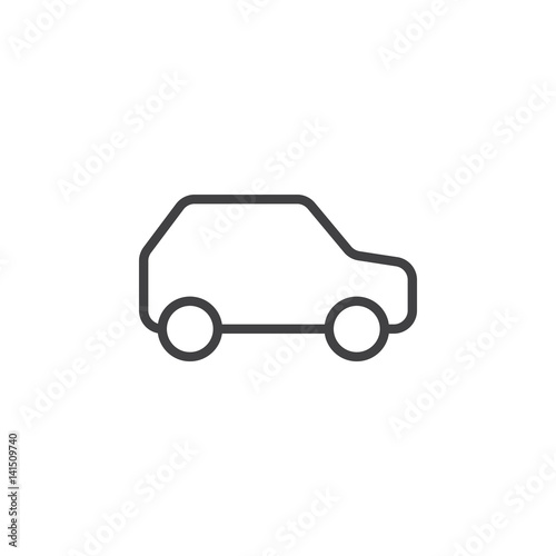 Car, automobile line icon, outline vector sign, linear style pictogram isolated on white. Symbol, logo illustration. Editable stroke. Pixel perfect © alekseyvanin