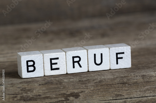 German word profession, written in cubes
