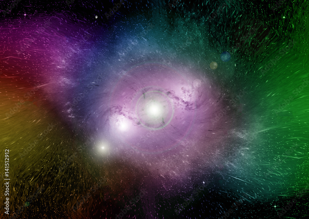 Fototapeta premium Stars, dust and gas nebula in a far galaxy