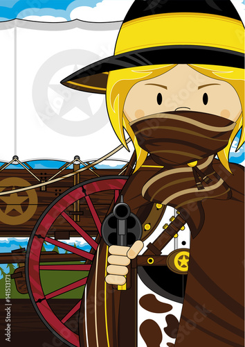 Cute Wild West Cowgirl Gunslinger