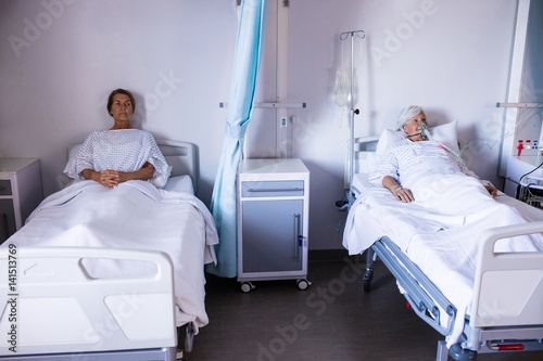Photos Two female patient relaxing in the ward