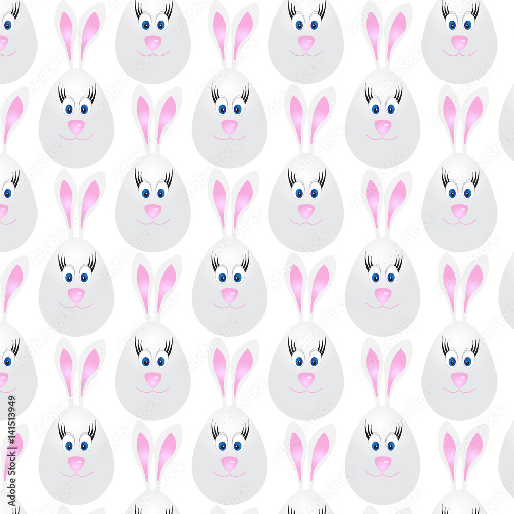 Naklejka premium pattern with rabbits on a white background 