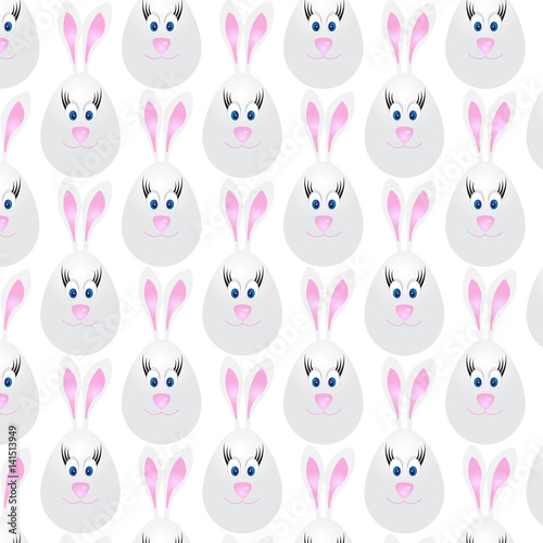 pattern with rabbits on a white background 
