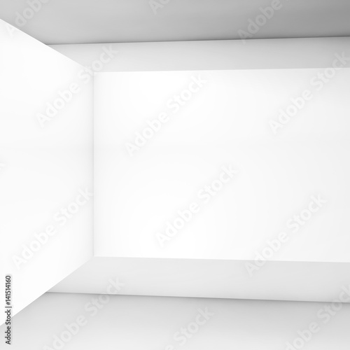 Abstract white empty interior, corner