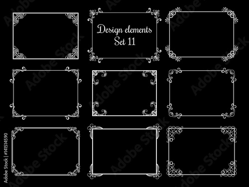 Decorative ornamental frames. Vector vintage elegant floral borders