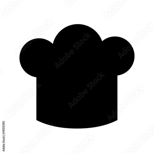 Schwarzes einfaches Symbol -  Kochmütze - Kochen - Essen